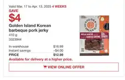 Costco Golden Island Korean barbeque pork jerky offer