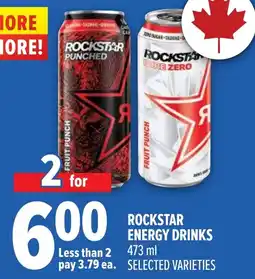 Metro Rockstar energy drinks offer