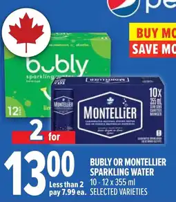 Metro Bubly or montellier sparkling water offer