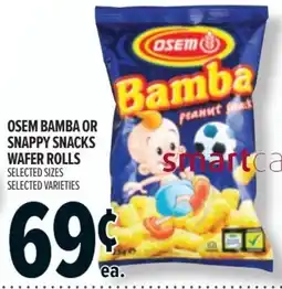 Metro Osem bamba or snappy snacks wafer rolls offer