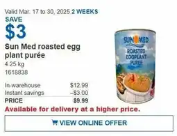 Costco Sun Med roasted egg plant purée offer