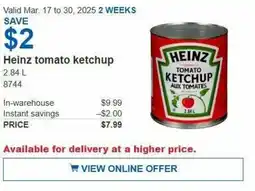 Costco Heinz tomato ketchup offer