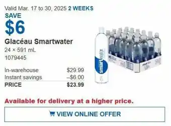 Costco Glacéau Smartwater offer