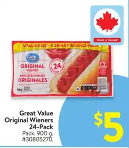 Walmart Great Value Original Wieners 24-Pack offer