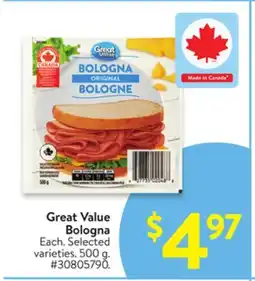 Walmart Great Value Bologna offer