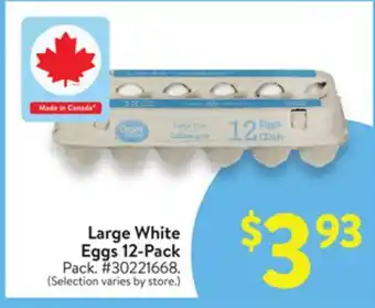 Walmart Large White Eggs 12-Pack offer