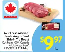 Walmart Your Fresh Market Fresh Angus Beef Sirloin Tip Roast offer