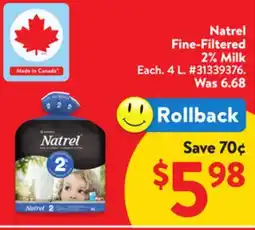 Walmart Natrel Fine-Filtered 2% Milk offer