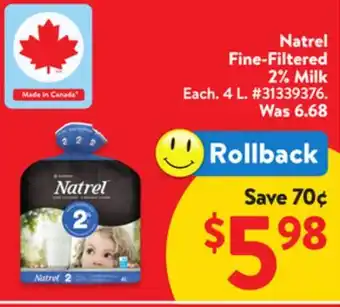 Walmart Natrel Fine-Filtered 2% Milk offer