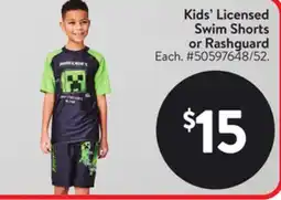 Walmart Kids' Licensed Swim Shorts offer