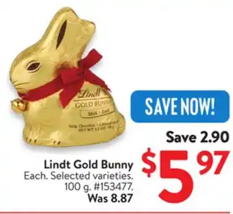 Walmart Lindt Gold Bunny offer