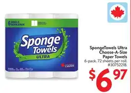 Walmart SpongeTowels Ultra Choose-A-Size Paper Towel offer