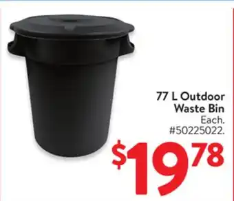 Walmart 77 L Outdoor Waste Bin offer