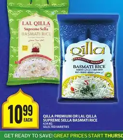 Food Basics QILLA PREMIUM OR LAL QILLA SUPREME SELLA BASMATI RICE offer