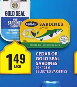 Food Basics CEDAR OR GOLD SEAL SARDINES offer