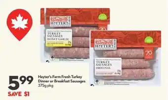 Longo's Fresh Turkey Dinner or Breakfast Sausages offer