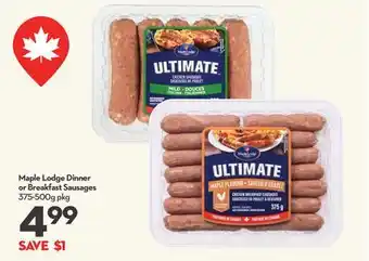 Longo's Dinner or Breakfast Sausages offer