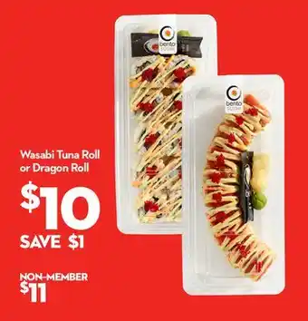 Longo's Wasabi Tuna Roll or Dragon Roll offer