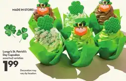 Longo's St. Patrick's Day Cupcakes offer