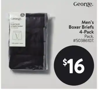 Walmart Men's Boxer Briefs 4-Pack offer