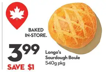 Longo's Sourdough Boule offer