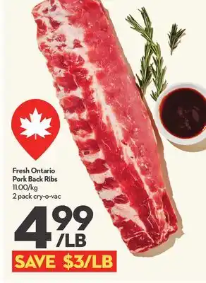 Longo's Fresh Ontario Pork Back Ribs offer