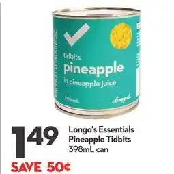 Longo's Essentials Pineapple Tidbits offer