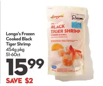 Longo's Frozen Cooked Black Tiger Shrimp offer