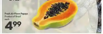 Longo's Fresh Air-Flown Papaya offer