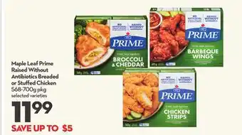 Longo's Prime Raised Without Antibiotics Breaded or Stuffed Chicken offer