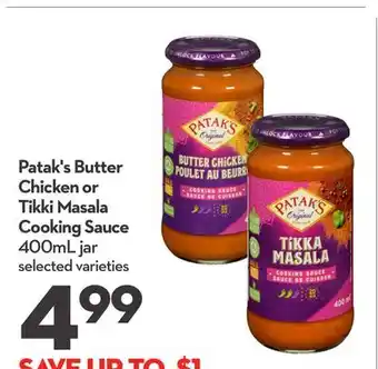 Longo's Butter Chicken or Tikki Masala Cooking Sauce offer