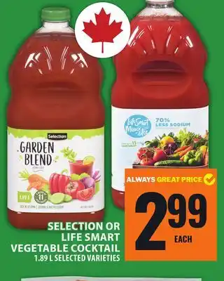 Food Basics SELECTION OR LIFE SMART VEGETABLE COCKTAIL offer