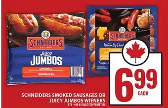 Food Basics SCHNEIDERS SMOKED SAUSAGES OR JUICY JUMBOS WIENERS offer