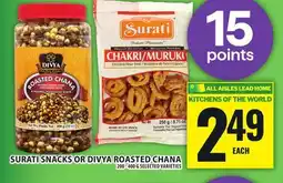 Food Basics SURATI SNACKS OR DIVYA ROASTED CHANA offer