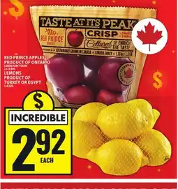 Food Basics RED PRINCE APPLES OR LEMONS offer