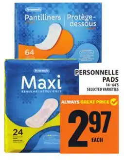 Food Basics PERSONNELLE PADS offer