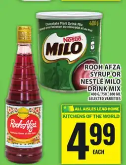 Food Basics ROOH AFZA SYRUP OR NESTLÉ MILO DRINK MIX offer