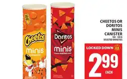 Food Basics CHEETOS OR DORITOS MINIS CANISTER offer