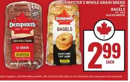 Food Basics DEMPSTER'S WHOLE GRAIN OR BREAD BAGELS offer