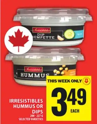 Food Basics IRRESISTIBLES HUMMUS OR DIPS offer