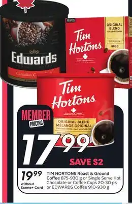 Sobeys TIM HORTONS Roast & Ground Coffee offer