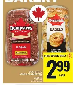 Food Basics DEMPSTER'S WHOLE GRAIN BREAD OR BAGELS offer