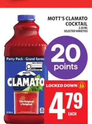 Food Basics MOTT'S CLAMATO COCKTAIL offer