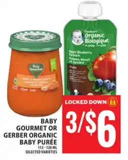 Food Basics BABY GOURMET OR GERBER ORGANIC BABY PURÉE offer