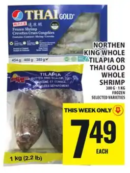 Food Basics NORTHEN KING WHOLE TILAPIA OR THAI GOLD WHOLE SHRIMP offer