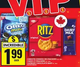 Food Basics CHRISTIE COOKIES OR CRACKERS OR CHEEZ-IT CRACKERS OR CADBURY CHOCOLATE BARS offer