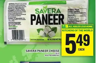 Food Basics SAVERA PANEER CHEESE offer