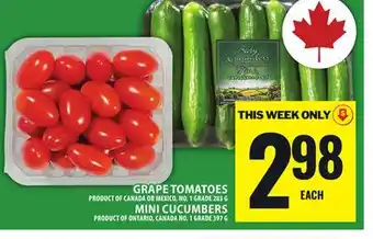 Food Basics GRAPE TOMATOES OR MINI CUCUMBERS offer