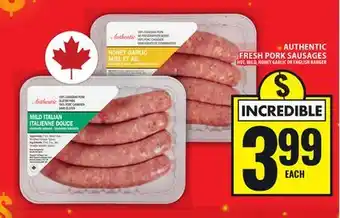 Food Basics AUTHENTIC FRESH PORK SAUSAGES offer