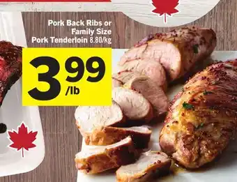 Foodland Pork Back Ribs Family offer